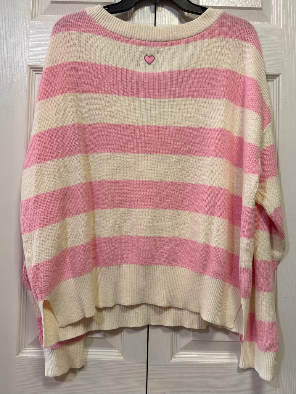 Joylab Pink and Cream Striped Women's Sweater - Picture 2 of 7